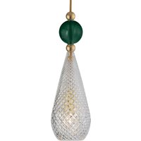 EBB & FLOW Smykke M guld kristall check grön boll