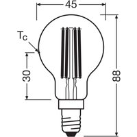 OSRAM LED-filamentlampa E14 3,8W 2700K 806lm