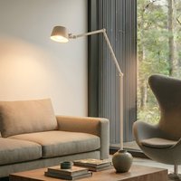 Lucande Silka floor lamp, 216 cm, beige, adjustable, E27