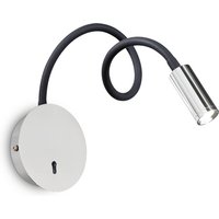 Ideallux Ideal Lux LED-vägglampa Focus 2, kromfärgad, 55 cm, flexibel arm