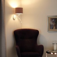 Duolla Roller wall light, Soro, white/pink, reading light