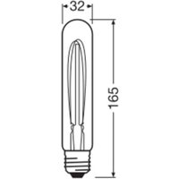 OSRAM LED Vintage 1906, tube, gold, E27, 4.8 W, 822, dimmable.