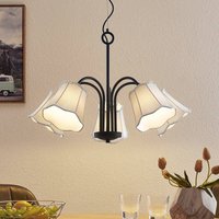 Lucande Binta hänglampa, 5 lampor, silvergrå