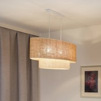 Euluna pendant light Boho jute, natural brown/white, length 80 cm