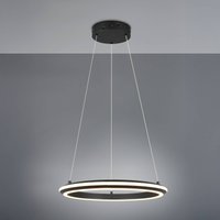 Trio Lighting LED-hänglampa Amador, Ø 45 cm, matt svart, metall, CCT
