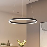 Arcchio LED-hänglampa Albiona, svart, 1 ring, Ø 60 cm