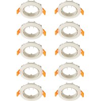 Prios Fibur recessed ceiling light, beige, zinc, Ø 8.2 cm, 10 units