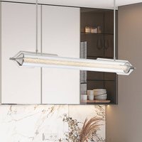 Quintiesse LED-hänglampa ESPADA, polerad krom, 122 cm, metall/glas