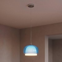 Hængelampe Belomontejo, Ø 30 cm, blå-gennemsigtig, glas