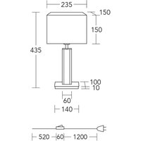 HerzBlut table lamp Karl K, angular, wood, white, 44 cm, E27
