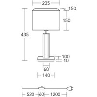HerzBlut bordslampa Karl K, kantig, trä, vit, 44 cm, E27