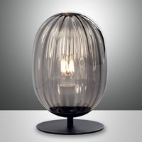 Fabas Luce Infinity table lamp with a curved glass lampshade
