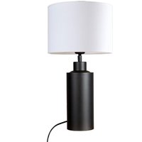 PR Home Tischlampe Solo, schwarz/weiß, Höhe 55 cm, Stoff