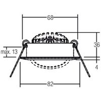 BRUMBERG BB03 LED recessed spotlight, on/off connection box nickel