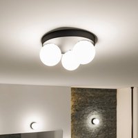 Paulmann Gove ceiling light IP44 3-bulb black