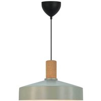 Nordlux Suspension Elvas, vert poussiéreux, Ø 37 cm, métal/liège