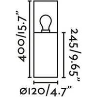 FARO BARCELONA Kila pillar lamp, dark grey/amber, aluminium/glass, height 40 cm