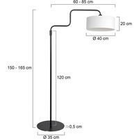Steinhauer Golvlampa Bloeba, svart/vit, höjd 165 cm, linne