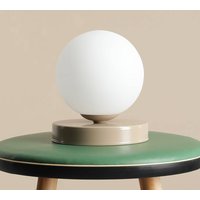 ALDEX Bordslampa Joel, höjd 17 cm, beige/vit