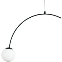 Domiluce Hänglampa Nova, glas/metall, svart/vit, 2 lampor