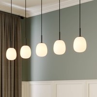 Lindby Etiena suspension à 5 lampes, verre opale