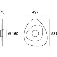 Linea Light LED-vägglampa Joint_W, oval, 58 cm, vit, metall
