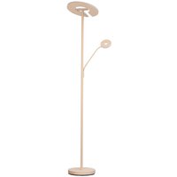 FISCHER & HONSEL LED-golvlampa Dent, sandfärgad, 180 cm, metall, CCT 2 lampor