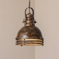 Opviq Saglam pendant light, 1-bulb, antique brass, Ø 30 cm, metal