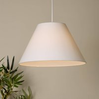 Searchlight Hänglampa Lyta, vit, Ø 38 cm, textil, E27, konisk form