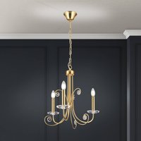 Orion Lustre Ariane, doré, Ø 50 cm, cristal, 3 lampes