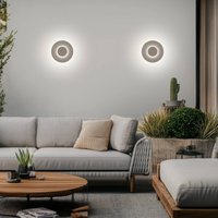 Helestra LED-utomhusvägglampa BUD, dimbar, ljusbrun, IP65