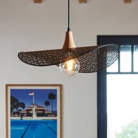 COREP Honu pendant light, black, Ø 48 cm, metal