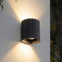 Lindby LED outdoor wall lamp Ralino, black, 2-bulb, IP65