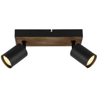 Brilliant Vägglampa Jello Wood, svart/trä 2 lampor