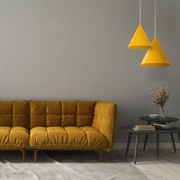 TK Lighting Suspension Cono, à 1 lampe, Ø 25 cm, jaune, E27