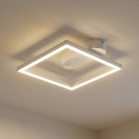 Lindby LED ceiling light Yulla, white, motion detector