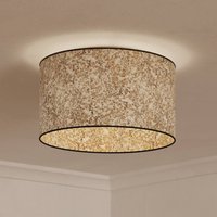 EGLO Plafonnier Butterburn, Ø 38 cm, beige/vert, tissu