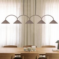 Globen Lighting hänglampa CURVE, längd 165 cm, brun 5 lampor.