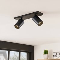 Arcchio spotlight Brinja, set of 2, black, angular, 2-bulb
