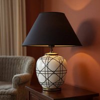 PR Home Bordslampa New York, svart, höjd 45 cm, keramik