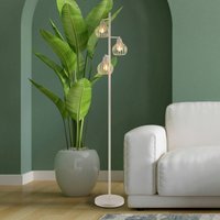Globo Mateo floor lamp, cream, metal, 161 cm, 3-light, E27
