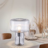 Paul Neuhaus Fungus table lamp, transparent, glass, 34 cm