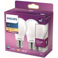 Philips ampoule LED E27 10,5 W 2 700 K opale x2