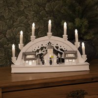 Konstsmide Christmas Houses LED candle arch, 7-bulb, white
