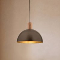 TK Lighting Oslo pendant light, brown, metal, Ø 34 cm, E27