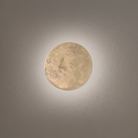 Nowodvorski Lighting LED-vägglampa Ring M, Ø 25 cm, plywood, guldfärgad