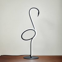 Lindby LED table lamp Pajaro, 49cm, black, aluminium, flamingo