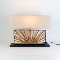 Holländer MONTE ISOLA table lamp, natural/beige, height 67 cm, wood/fabric