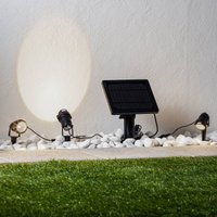 Lindby LED ground spike light Malida, set of 3, black