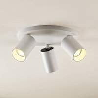 Arcchio spotlight Brinja, white, round, Ø 6 cm, 3-bulb, GU10
